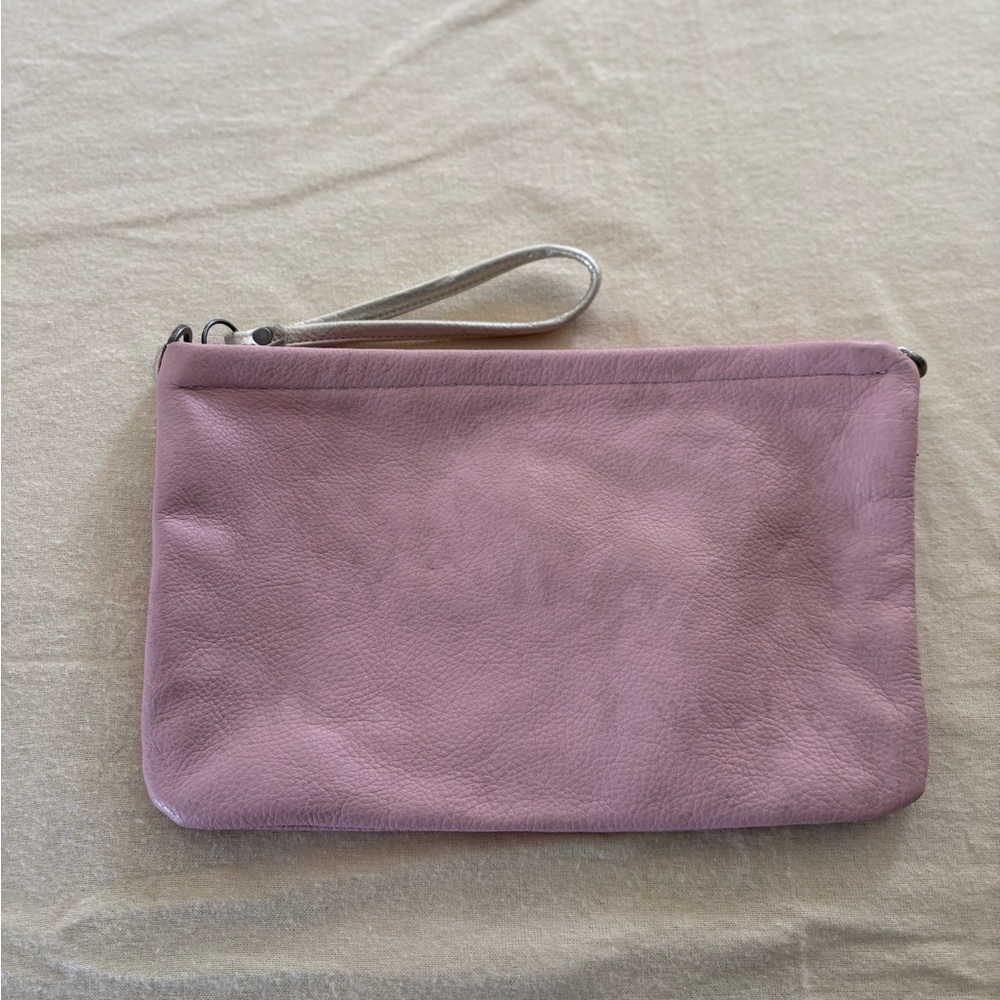 Rough & Tumble Pink Leather Wristlet Clutch Made in Maine USA